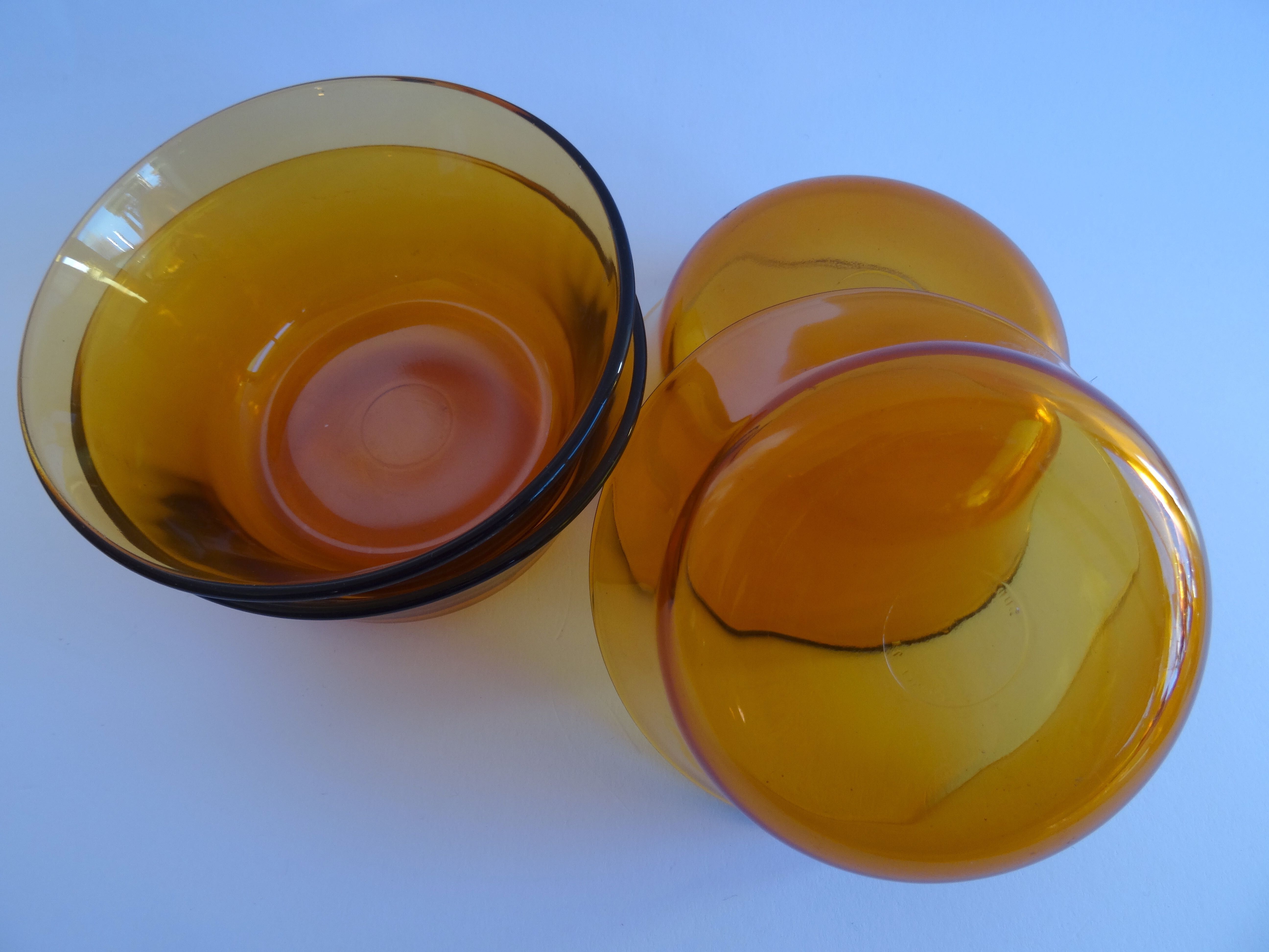 Raviers Duralex en verre ambré