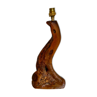 Lamp foot made of vintage olive wood