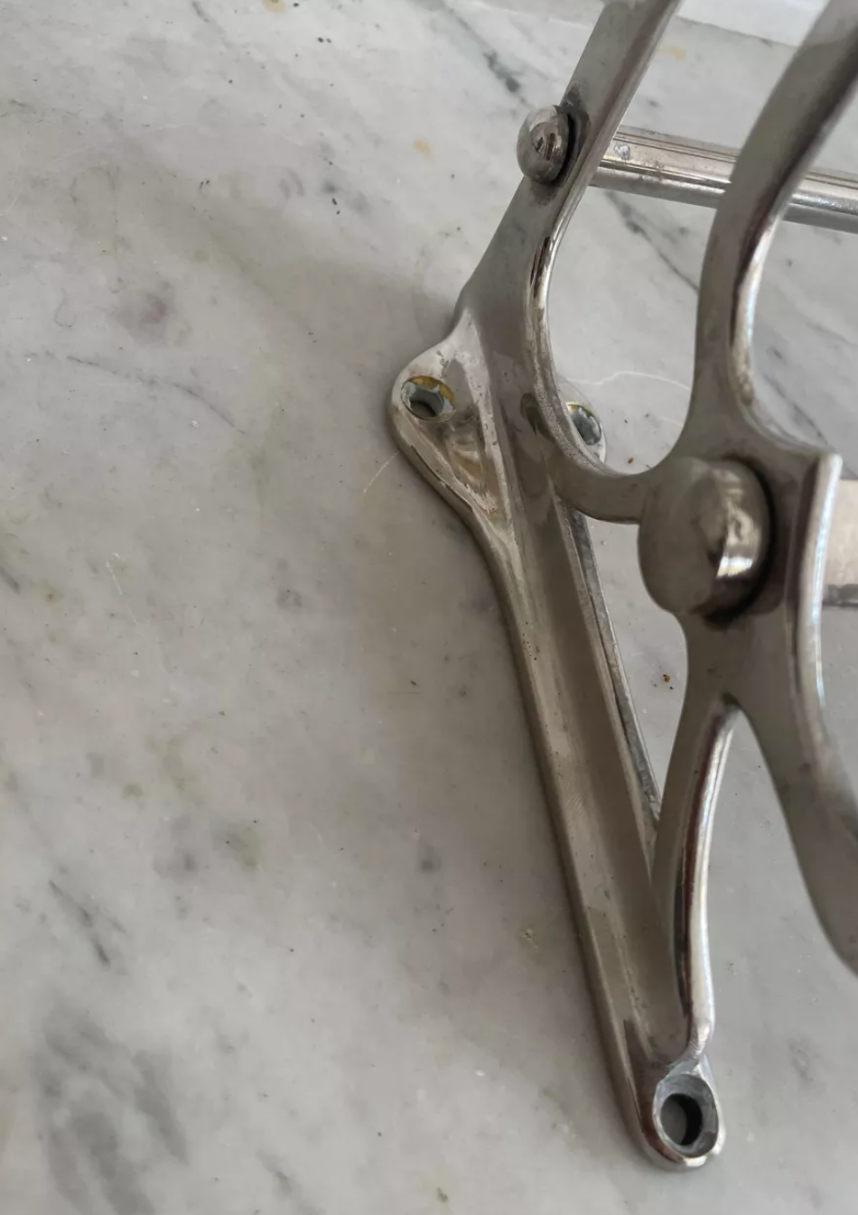 Vintage coat rack, chromed metal, art deco cloakroom