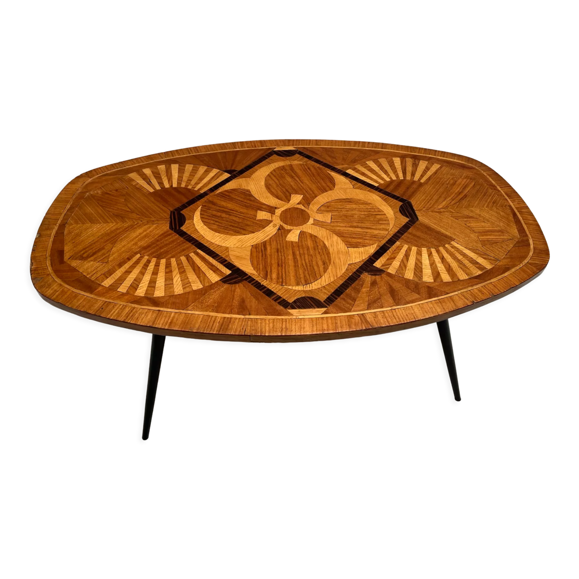 Oval coffee table imitation Galé 70s