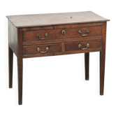 Antique English lowboy side table from the 18th century made of oak