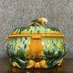 Soup tureen with parrot in colored slip from the mid-20th century
