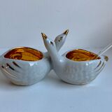 Ceramic pepper shaker in the shape of swans 60s