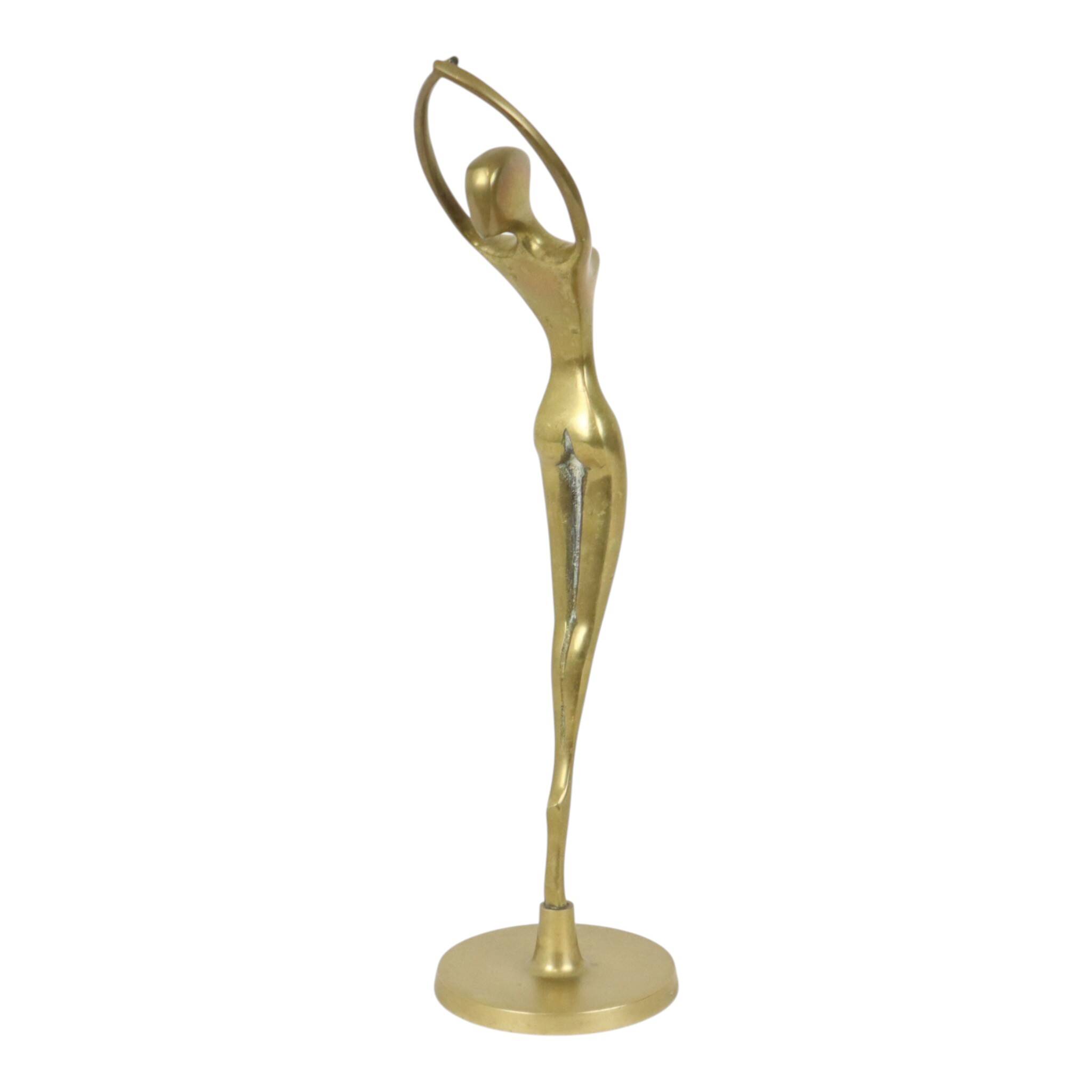 Hollywood Regency Brass Ballerina Figurine Sculpture 30cm