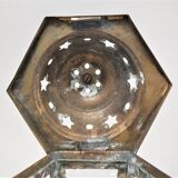Lantern lamp brass and glass early XXth century