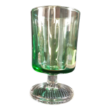 5 small glasses with green stemmed