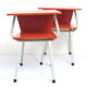 2 fifties red vintage bedside cabinets