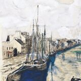 Drawing indian ink marine port table