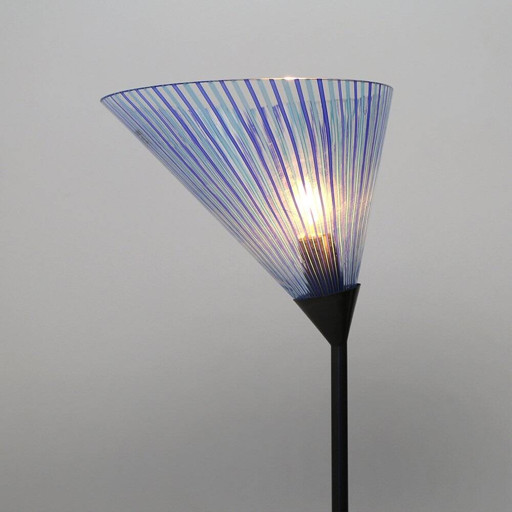 Floor lamp with a glass base and diffuser by Carlo Bartoli for Antonangeli, 1980s.