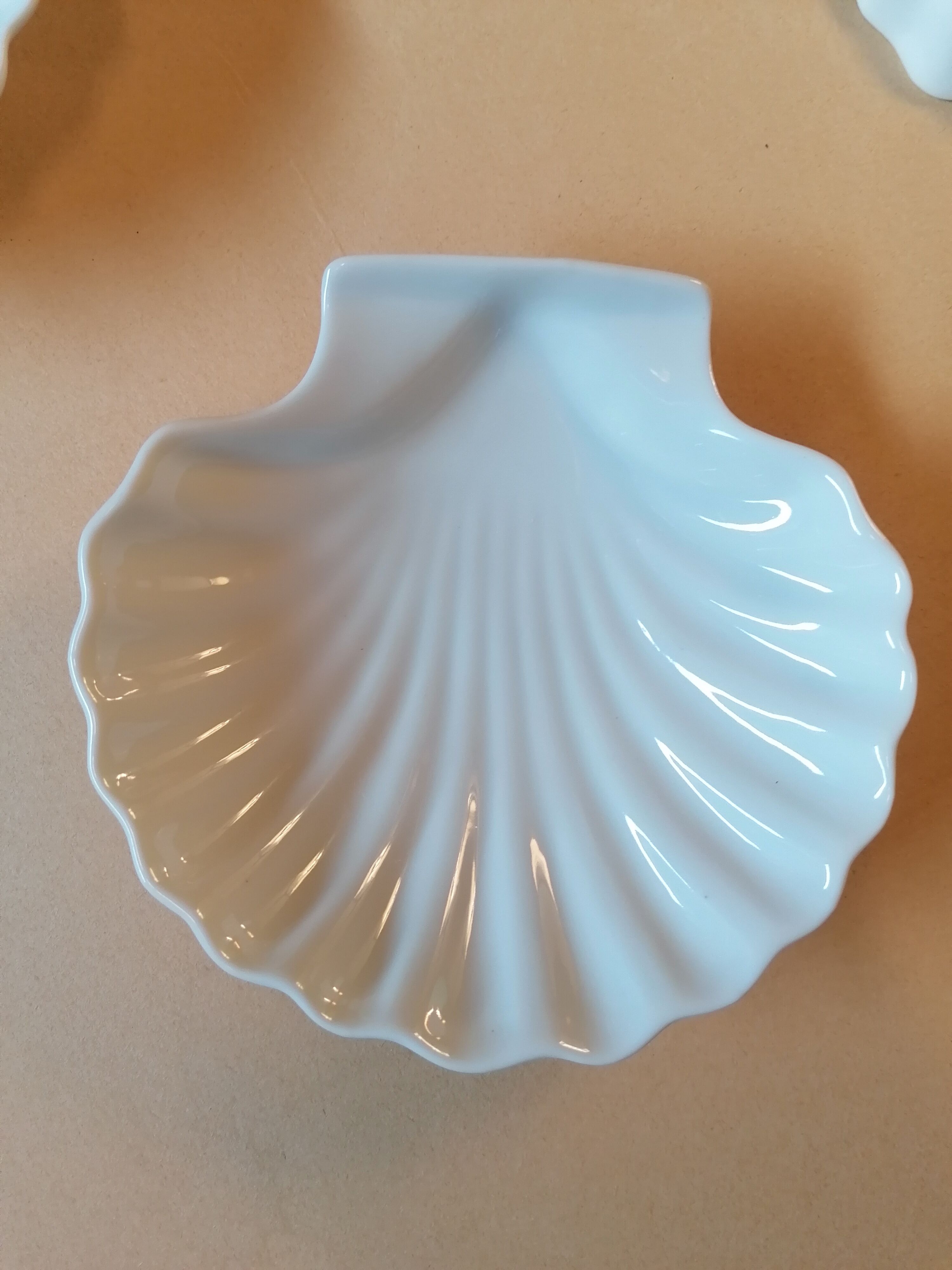 Limoges 8 scallops in white porcelain