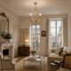 Masterpiece Art Deco design white alabaster chandelier circular wooden fram