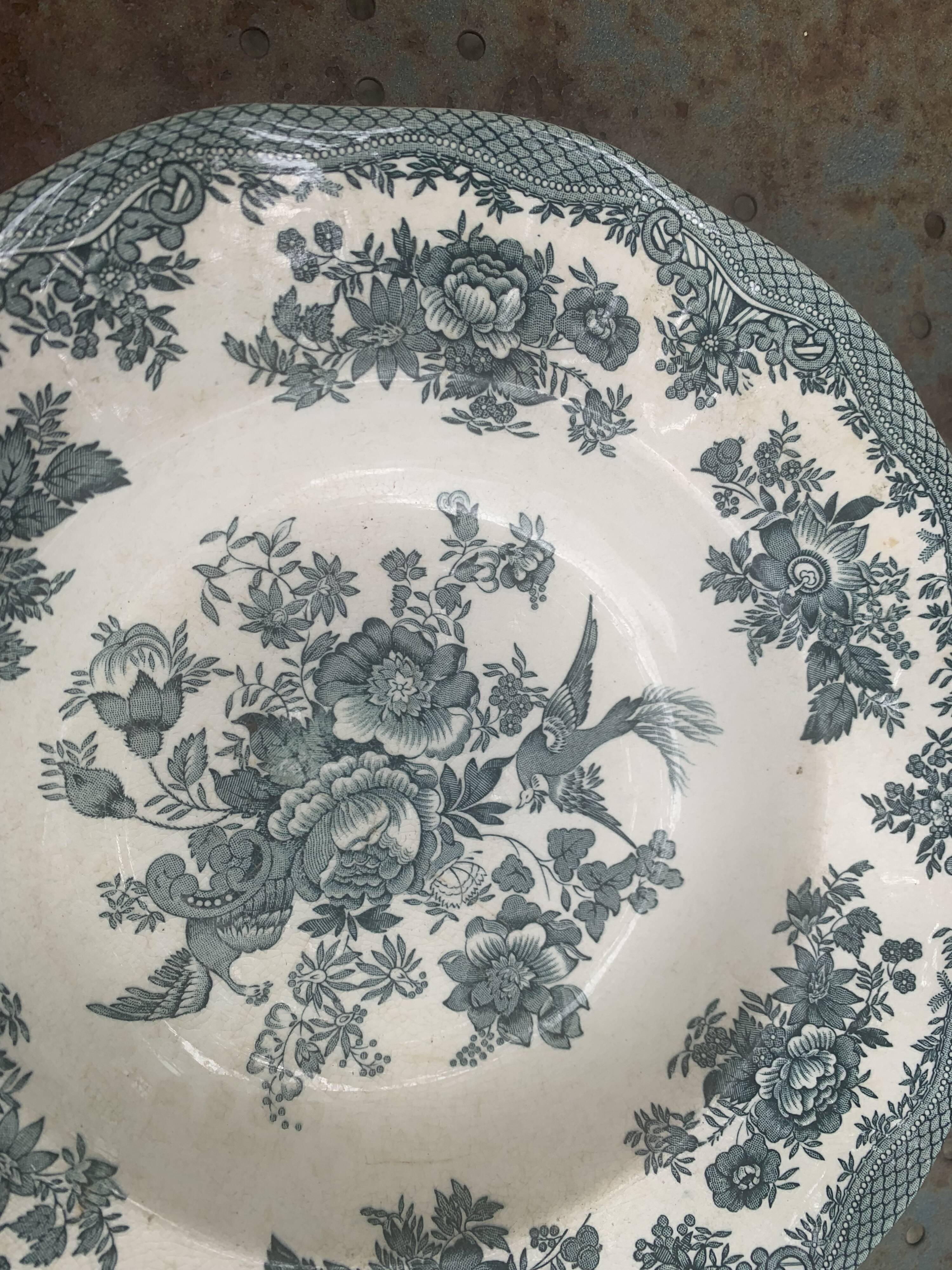 4 soup plates, Asian Pheasants, Enoch Wedgwood, vintage