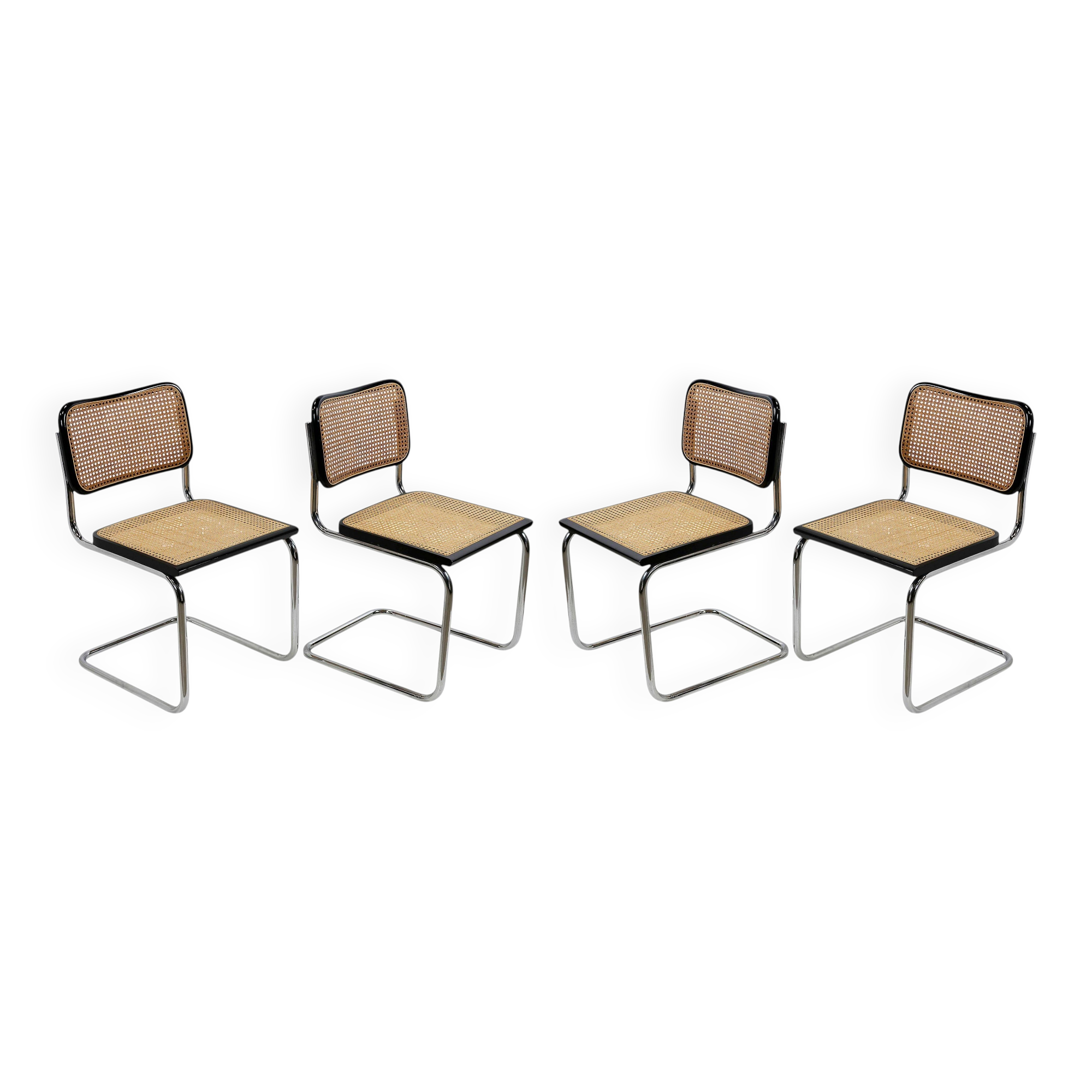 Ensemble de 4 chaises Cesca par Marcel Breuer