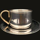 Set of 4 cups and their saucer "Inoxry" Italy