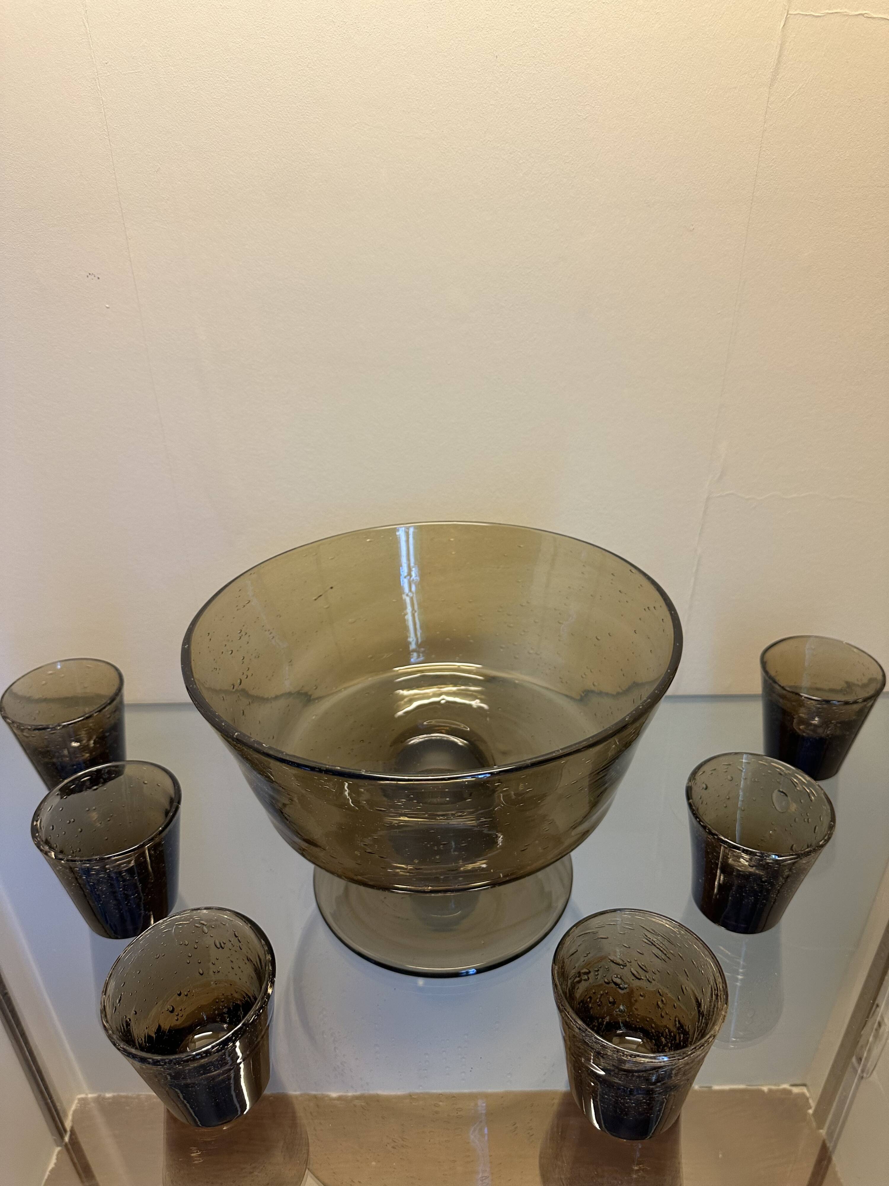 Service En Verre Soufflé Et Bullé de Biot