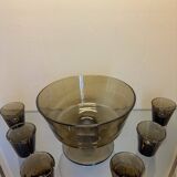 Blown and bubbled glass service from Biot