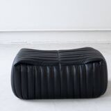 Canapé Sandra en Cuir Noir par Annie Hieronimus pour Ligne Roset, 1973, Set de 6