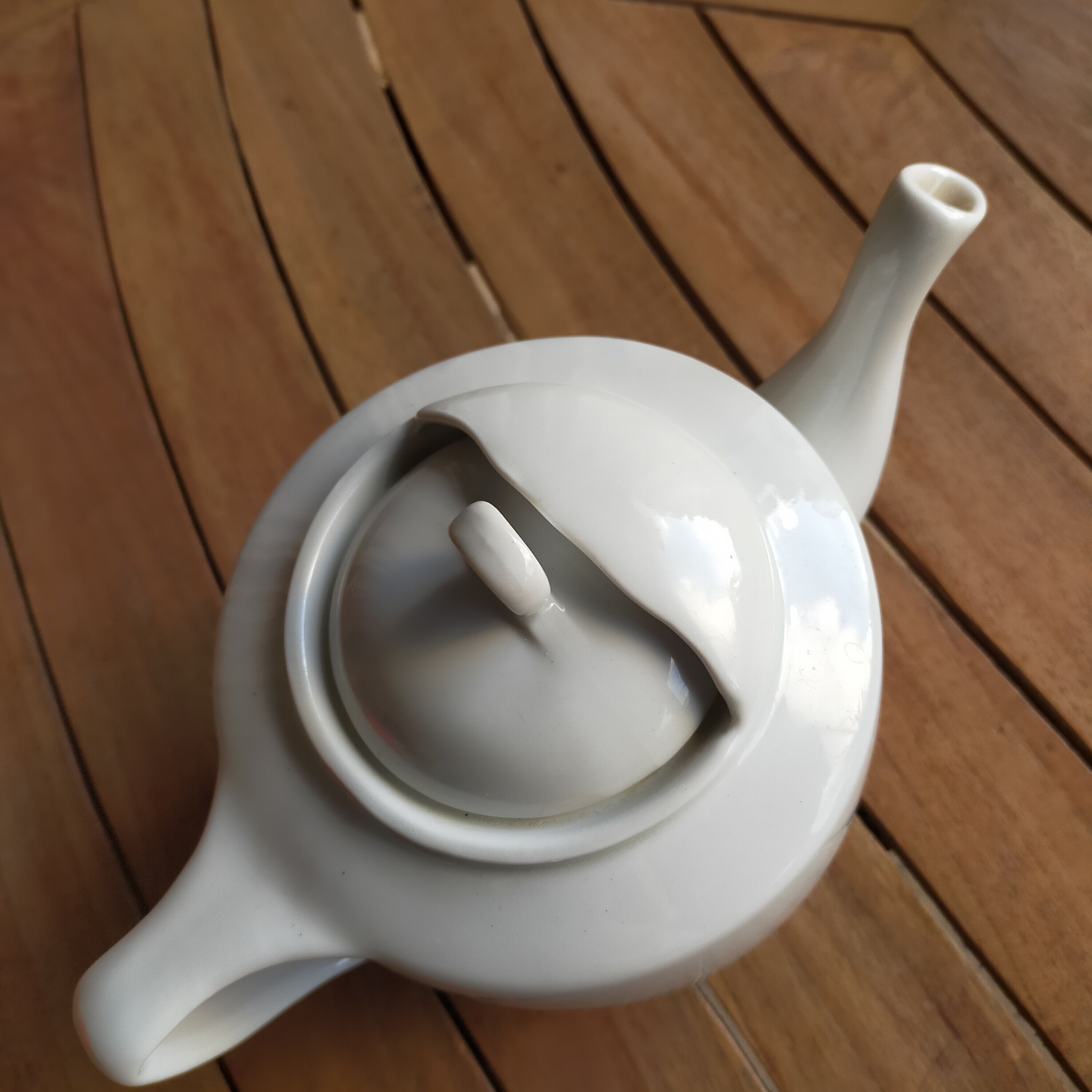 White porcelain teapot
