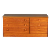 Retro Teak Stag Cantata, Mid Century Six Drawer Chest of Drawers