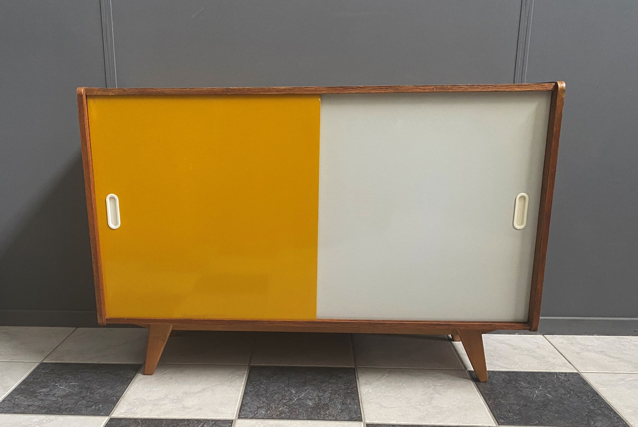 Jiri Jiroutek Yellow and White sideboard 1960s for Interier Praha