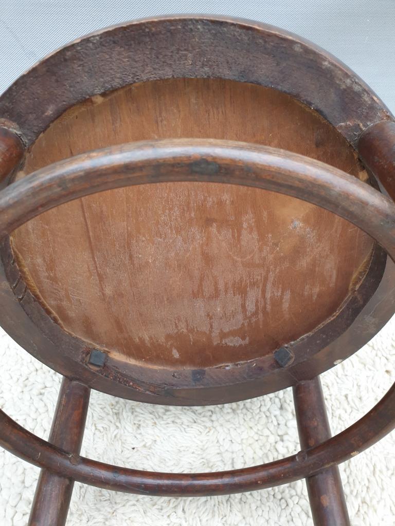 Bistro chair pyroengraved motif 1900 Art Nouveau