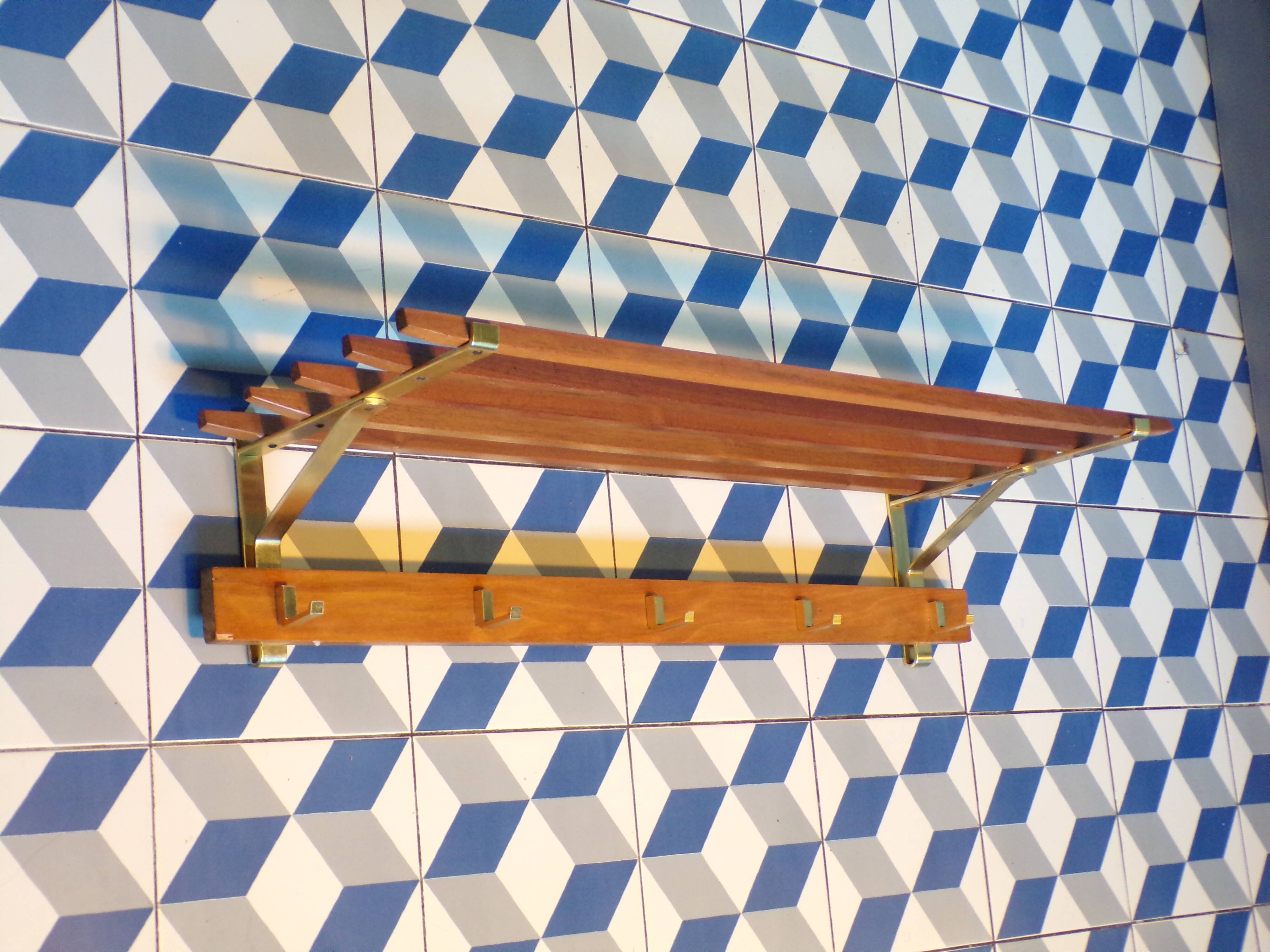 Scandinavian coat rack with shelf