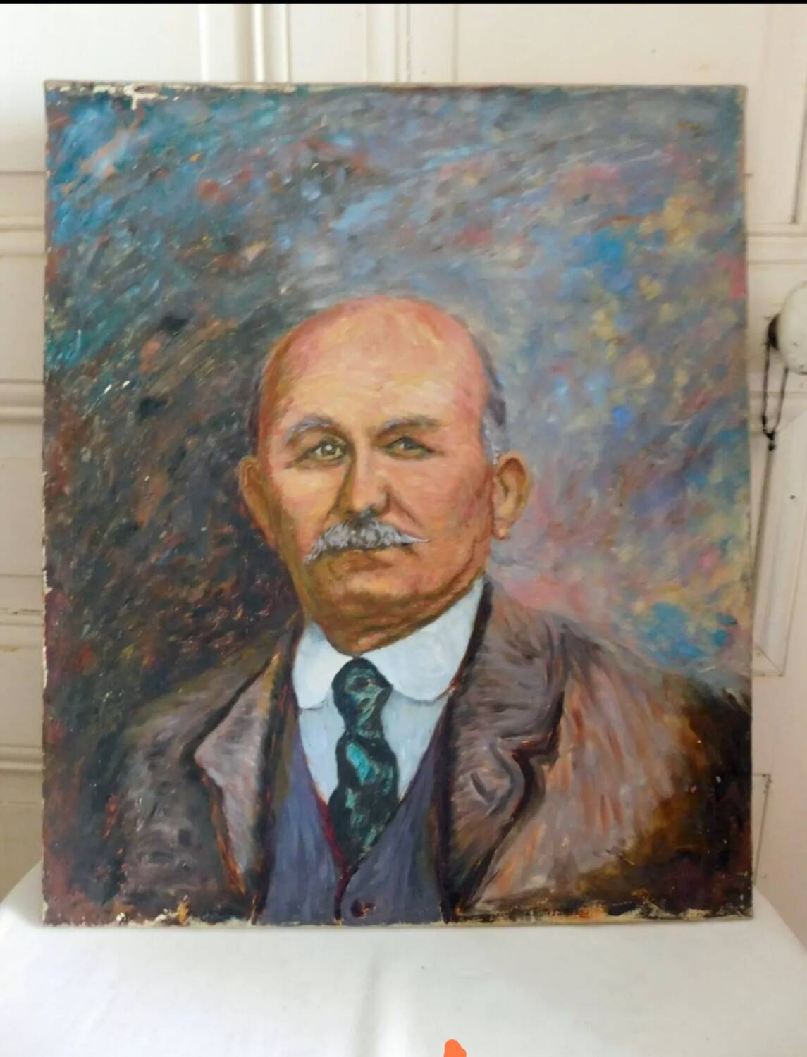 Anonymous portrait of a pensioner oil on canvas