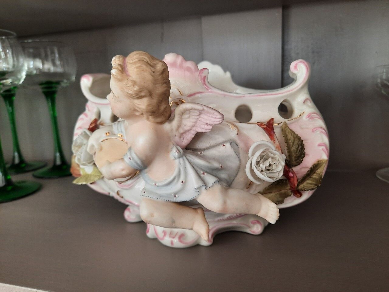 Jardinière centre de table barbotine