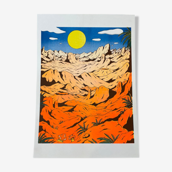 Illustration en risographie "Paysage"