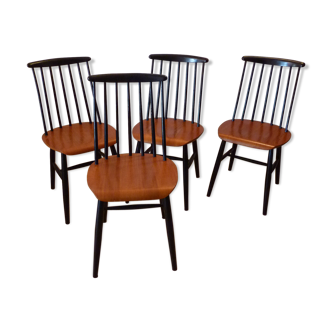 Lot of 4 chairs Fanett design Ilmari Tapiovaara