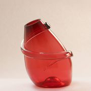 "Drop Big Spiral" vase in red glass - Sem Schanzer (as l'Anverre)