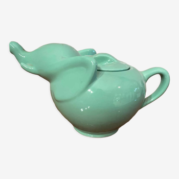 Green vintage elephant teapot