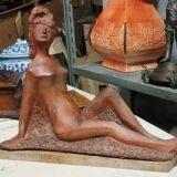 Terracotta sculpture of a female nude by Alberto Sparapani, signed.