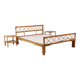 Bed 140 rattan and 2 vintage bedside tables