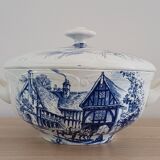 Tiled tureen Gien Wedgwood blue décor