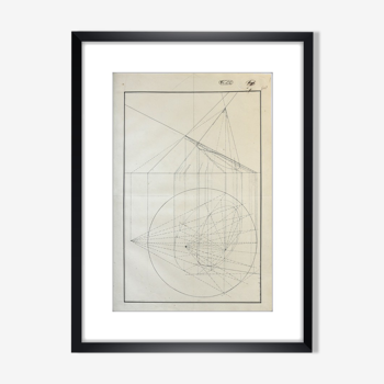 Dessin ancien - étude de perspective - Ecole Royale Polytechnique 1824