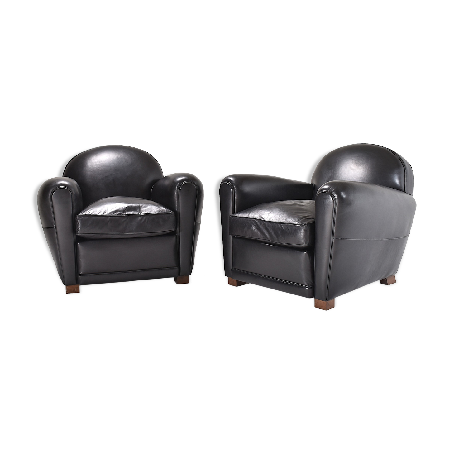 Pair of leather club chairs