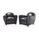 Pair of leather club chairs