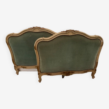 Bench daybed in lacquered and gilded wood 20th century