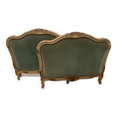 Bench daybed in lacquered and gilded wood 20th century