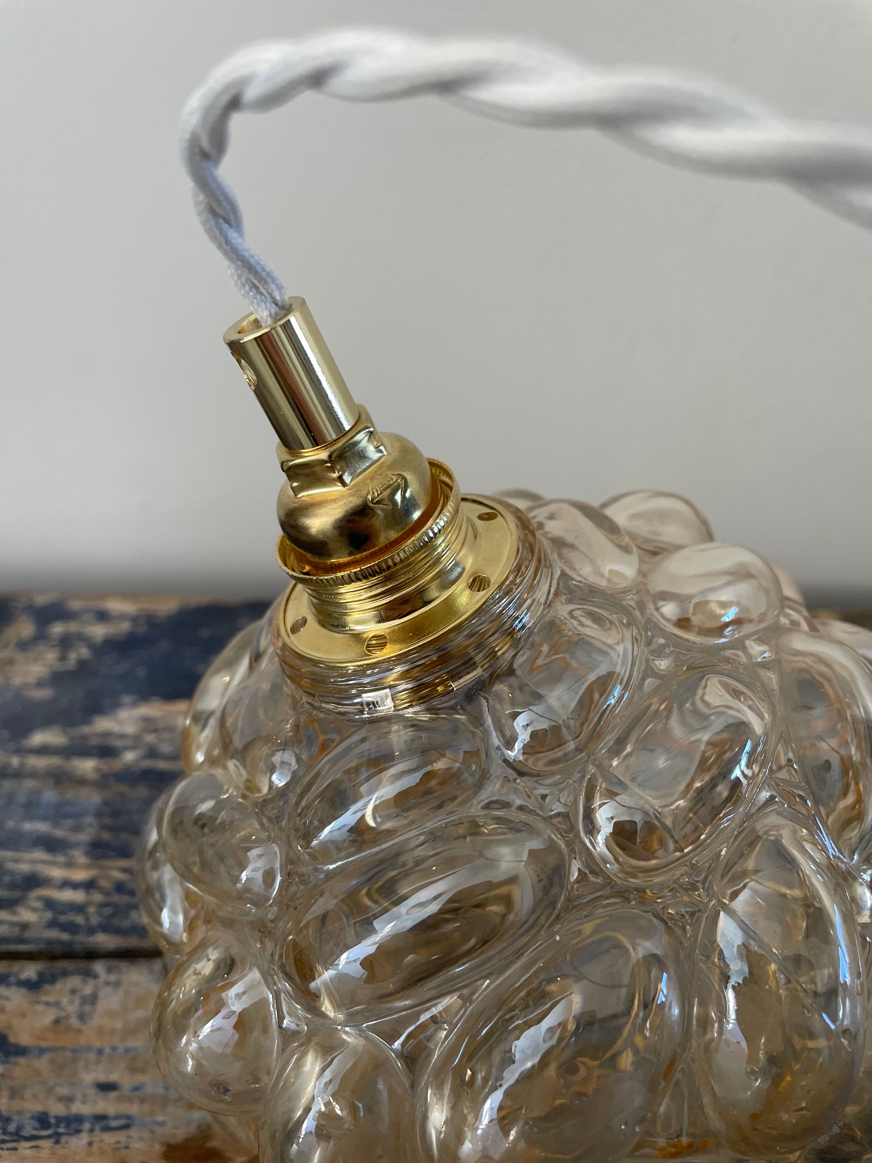 New electrified golden bubble glass pendant lamp