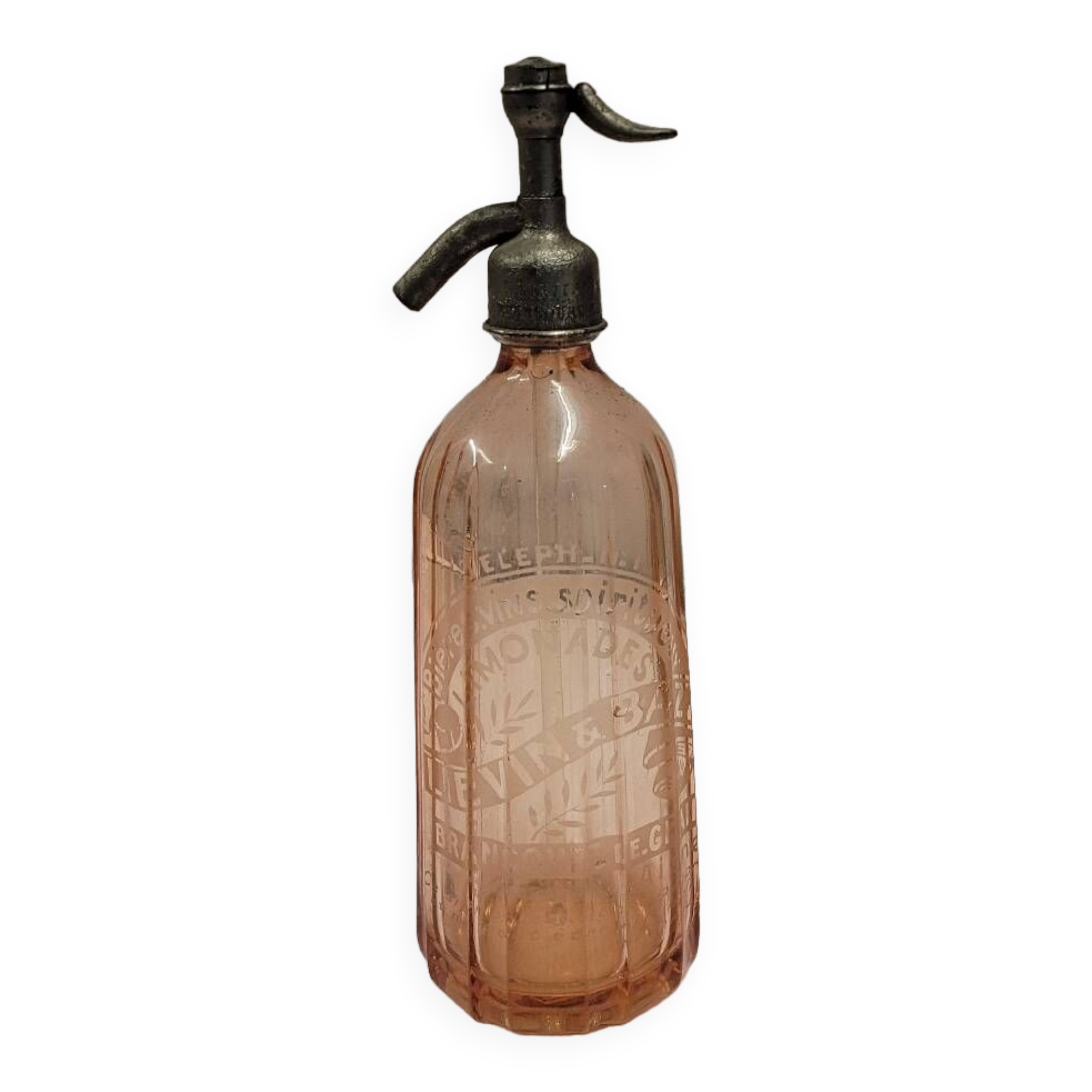 Old Siphon Selzt water bottle with marking