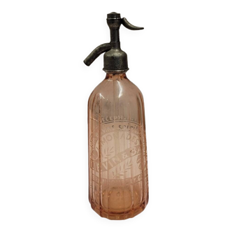 Ancien Siphon Bouteille eau de selzt avec marquage