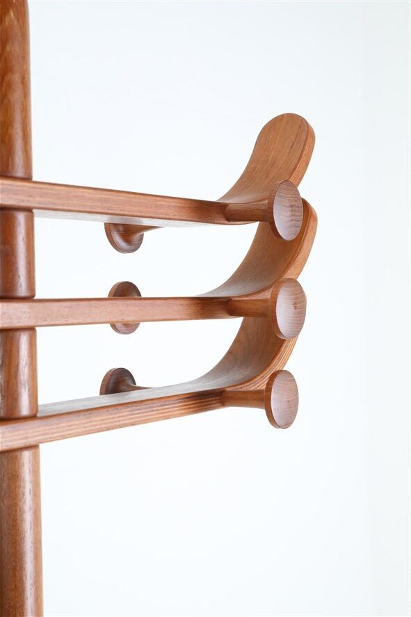 Rare large “No. 20” teak coat rack by Søren Nissen & Ebbe Gehl for Aksel Kjersgaard / 1960s / 1970s / Mid Century Danish Modern Design