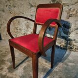 Pair of French Art Deco armchairs in beech, 1930s