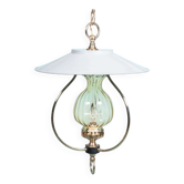 Vintage 1950s glass and brass lustre, hall lamp.