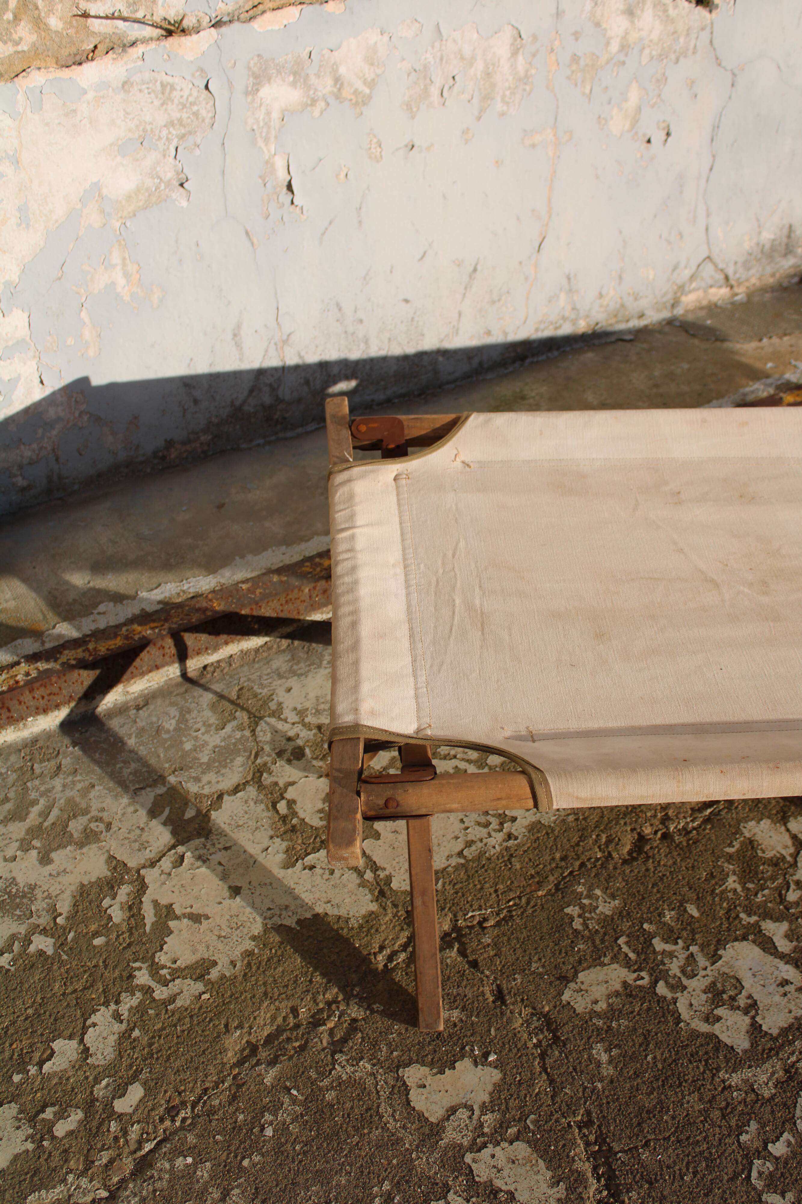 Antique camp bed