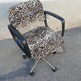 Vintage leopard fabric office chair
