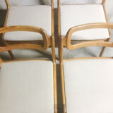 4 chairs by Johannes Andersen for Uldum Møbelfabrik, in pine, Scandinavian design, Denmark 1960's