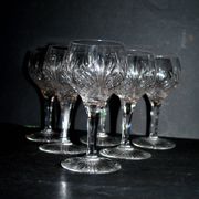 Set of 6 white wine glasses 1900 in cut crystal BACCARAT model 9157 catalog 1907 H13.5